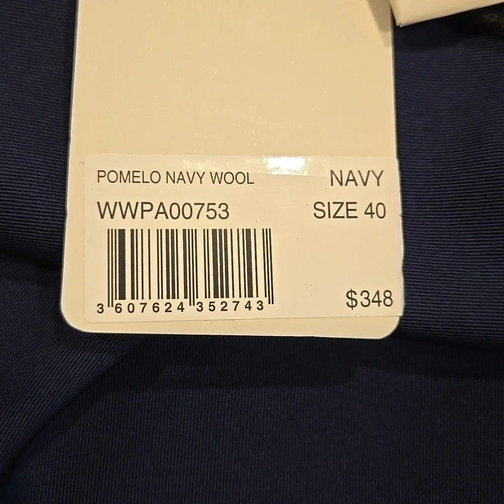 ZADIG & VOLTAIRE POMELO NAVY WOOL DRESS SLACKS. SIZE 40=LARGE. - Picture 7 of 13